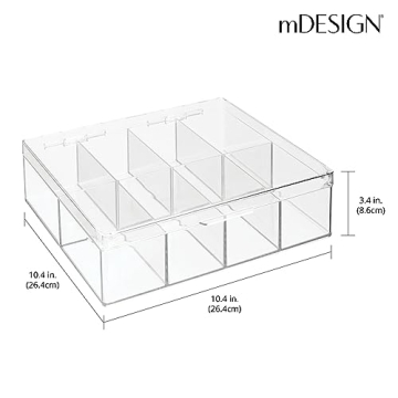 mDesign Tea Storage Organizer Box for Kitchen Pantry