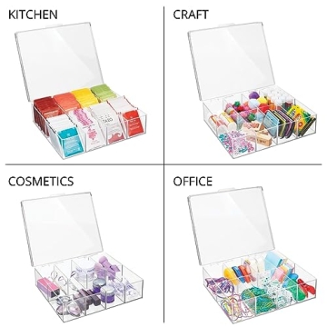 mDesign Tea Storage Organizer Box for Kitchen Pantry