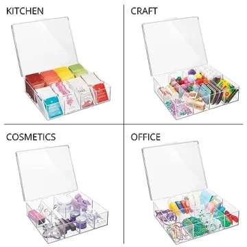 mDesign Tea Storage Organizer Box for Kitchen Pantry