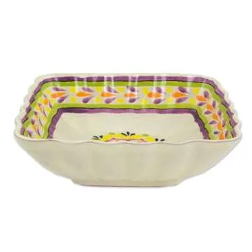 NOVICA Multicolor Ceramic Serving Bowl, Artisan Crafted