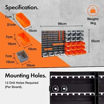 VonHaus Storage Solution - 44 Piece Wall Mount System