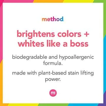 Method Liquid Laundry Detergent; Fragrance Free + Clear; Plant-Based Stain Remover; 66 Loads per 53.5 fl oz bottle; (Pack of 1)