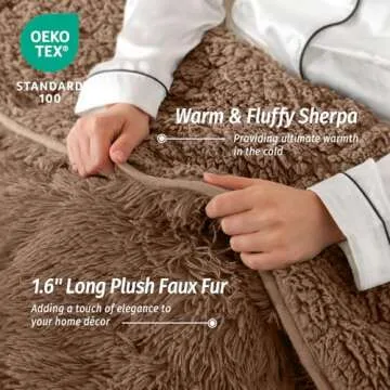 Wemore Shaggy Long Fur Faux Fur Weighted Blanket,Cozy and Fluffy Plush Sherpa Long Hair Blanket for Adult 15lbs,Fluffy Fuzzy Sherpa Reverse Heavy Blanket for Bed,Couch, Brown 60 x 80 Inches