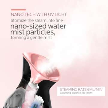 Colorfarm Facial Steamer Nano Ionic: Deep Cleanse Unclogs Pores Home Spa for All Skin Types