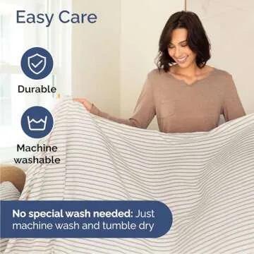 Queen Size 4 Piece Sheet Set - Comfy Breathable & Cooling Bed Sheets Set - Hotel Luxury Bedding for Women, Men, Kids & Teens - Deep Pockets, Easy-Fit, Soft & Wrinkle Free - Oeko-Tex - Beige Stripes