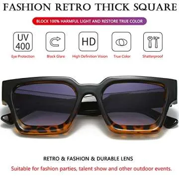 AIEYEZO Square Sunglasses for All Stylish Sun Protection