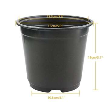 KINGLAKE 100 Pcs 6" Plastic Plants Nursery Pots Seedlings Flower Plant Container Seed Starting Pots ...