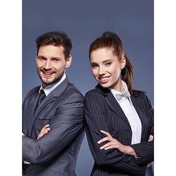 2 Pieces Rhinestone Bow Ties Banquet Bowties Men's Pre-tied Bow Ties for Wedding and Parties (Gold and Silver)