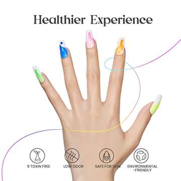 Beetles Gel Nail Polish Set, Nails Gel Halloween Orange Hot Pink Blue Yellow Green Purple Gel Polish 6 Colors Soak Off Uv Led Gel Nail Kit Nails Nail Art Manicure