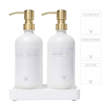 Elegant Janxin Glass Soap Dispenser Set for Kitchen & Bathroom