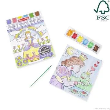 Melissa & Doug Paint With Water - Princess, 20 Perforated Pages With Spillproof Palettes