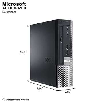 Dell OptiPlex 7010 Ultra Small Space Saving PC Desktop Computer, Intel i5, 8GB RAM 500GB HDD, Windows 10 Pro, 24 LCD Monitor, New 16GB Flash Drive, Keyboard & Mouse, DVD, WiFi (Renewed)