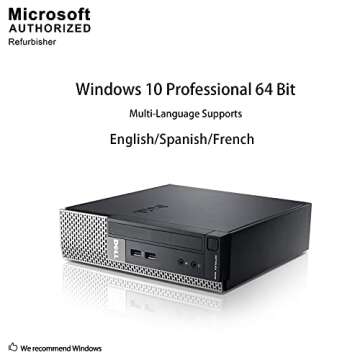 Dell OptiPlex 7010 Ultra Small Space Saving PC Desktop Computer, Intel i5, 8GB RAM 500GB HDD, Windows 10 Pro, 24 LCD Monitor, New 16GB Flash Drive, Keyboard & Mouse, DVD, WiFi (Renewed)