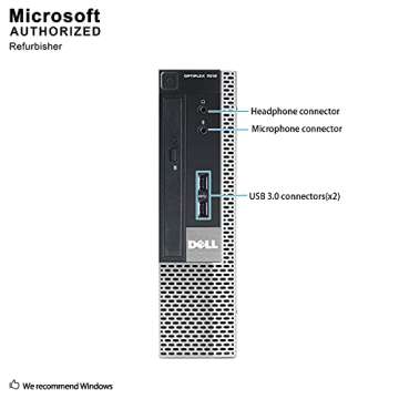 Dell OptiPlex 7010 Ultra Small Space Saving PC Desktop Computer, Intel i5, 8GB RAM 500GB HDD, Windows 10 Pro, 24 LCD Monitor, New 16GB Flash Drive, Keyboard & Mouse, DVD, WiFi (Renewed)