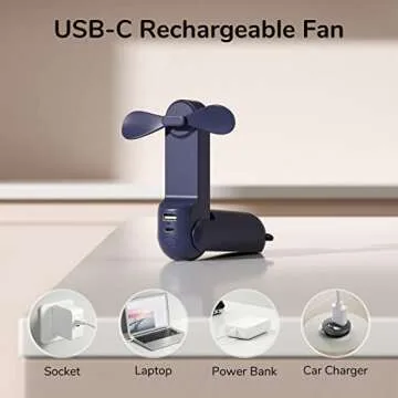 JISULIFE Pocket Bear Fan - USB Rechargeable 3-in-1 Gadget