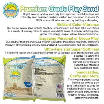 Classic Sand and Play Sand for Sandbox, Table, Therapy, and Outdoor Use, 5 lb. Bag, Natural, Non-Tox...