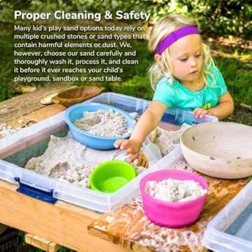 Classic Sand and Play Sand for Sandbox, Table, Therapy, and Outdoor Use, 5 lb. Bag, Natural, Non-Toxic, Wet Castle Building for Creativity and Stimulates Sensory Skills