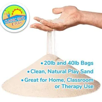 Classic Sand and Play Sand for Sandbox, Table, Therapy, and Outdoor Use, 5 lb. Bag, Natural, Non-Toxic, Wet Castle Building for Creativity and Stimulates Sensory Skills