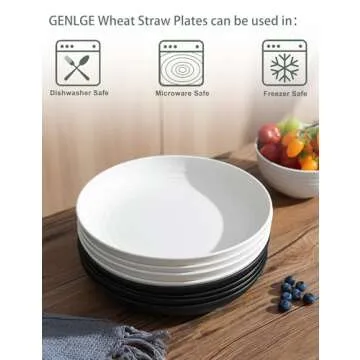GENLGE 10-inch Wheat Straw Reusable Dinner Plates Set