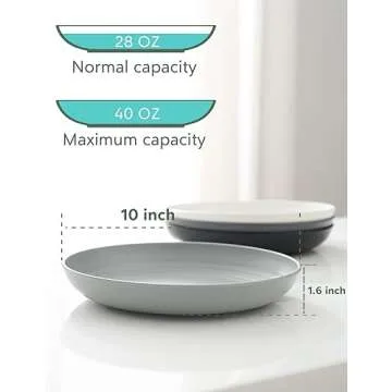 GENLGE 10-inch Wheat Straw Reusable Dinner Plates Set