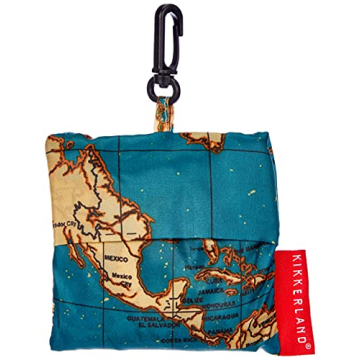 Kikkerland Travel-Size Laundry Bag with World Map Design
