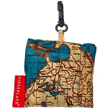 Kikkerland Travel-Size Laundry Bag with World Map Design