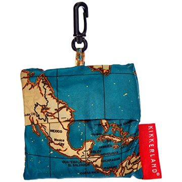 Kikkerland Travel-Size Laundry Bag with World Map Design