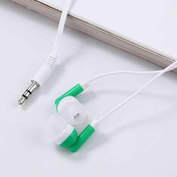 CN-Outlet Kids Bulk Earbud Headphones 50 Pack Multi Colored, Individually Bagged, Wholesale Disposable Earphones Perfect for School Classroom Libraries Students (50Mixed)