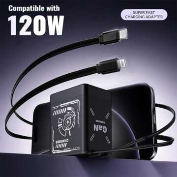 GAN Smart Charger - 2-in-1 Fast Charging Solution with Retractable Cables