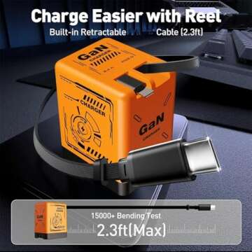 GAN Smart Charger - Fast, Compact, Retractable Power Adapter
