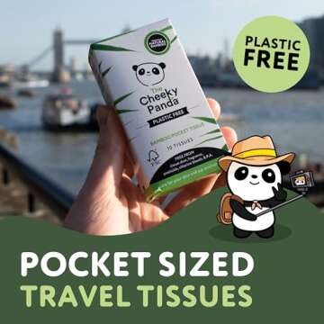 The Cheeky Panda Bamboo Facial Tissue | 14 x Plastic Free Travel Tissue Packs | 140 Super Soft Pocket Tissues