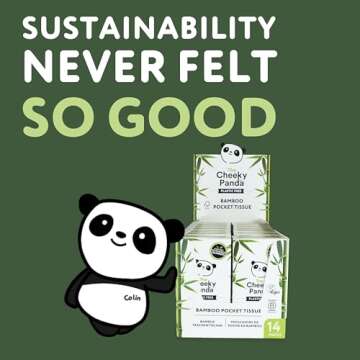 The Cheeky Panda Bamboo Facial Tissue | 14 x Plastic Free Travel Tissue Packs | 140 Super Soft Pocket Tissues