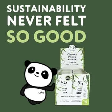 The Cheeky Panda Bamboo Facial Tissue | 14 x Plastic Free Travel Tissue Packs | 140 Super Soft Pocket Tissues