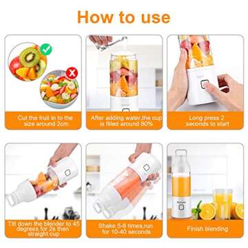 Portable Blender, [Updated 2020 Version] Bariicare Smoothie Blender with 4 Blades, 20 oz Travel Fruit Mixer Machine, 4000 mAh USB Rechargeable Ice Blender Mixer for Home, Office, Sports, Outdoors