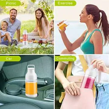 Portable Blender, [Updated 2020 Version] Bariicare Smoothie Blender with 4 Blades, 20 oz Travel Fruit Mixer Machine, 4000 mAh USB Rechargeable Ice Blender Mixer for Home, Office, Sports, Outdoors