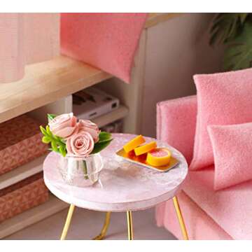 Flever Dollhouse Miniature DIY House Kit Creative Room with Furniture and Cover for Romantic Valenti...