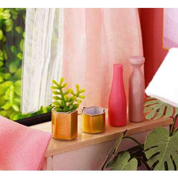 Flever Dollhouse Miniature DIY House Kit Creative Room with Furniture and Cover for Romantic Valentine's Gift(Love You Forever)