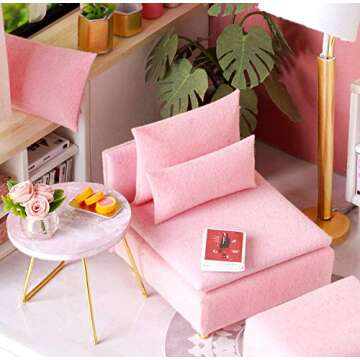 Flever Dollhouse Miniature DIY House Kit Creative Room with Furniture and Cover for Romantic Valentine's Gift(Love You Forever)