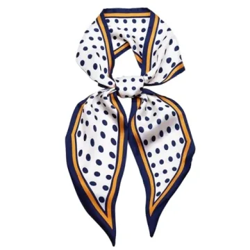 QIUTIMIY Silk Like Scarf for Women - Versatile Fashion Accessory in Dots Blue