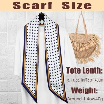 QIUTIMIY Silk Like Scarf Women's Fashion Accessory Dots Blue