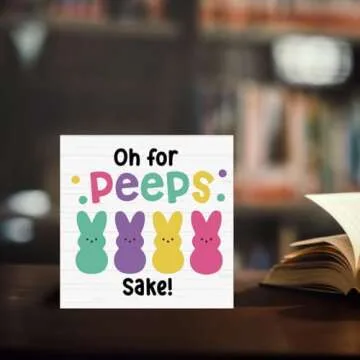 HTBIG Funny Easter Bunny Decor Box Sign for Easter