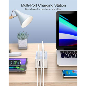 12-Port USB Charging Station Fast Safe Multi-Device Charger