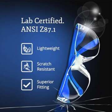 Aqulius 24 Bulk Safety Glasses for Men & Women - ANSI Z78.1 Certified - Scratch/Impact Resistant Cry...