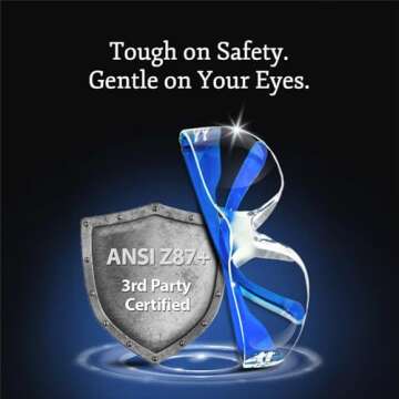 Aqulius 24 Bulk Safety Glasses for Men & Women - ANSI Z78.1 Certified - Scratch/Impact Resistant Crystal Clear Eye Protection Glasses for Construction, Shooting & More (6 Colors) - Safety Goggles