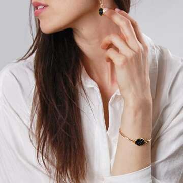 Black and Gold Bracelet for Women, Gold and Black Bracelet for Women, Gold and Black Bracelets for W...