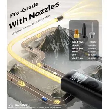 Compact WARWOLF Tire Inflator - 160PSI Ultra-Fast Pump