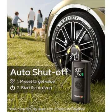 Compact WARWOLF Tire Inflator - 160PSI Ultra-Fast Pump