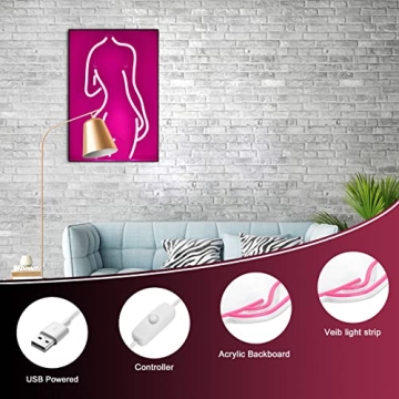 Lady Back Neon LED Night Light for Home Decor
