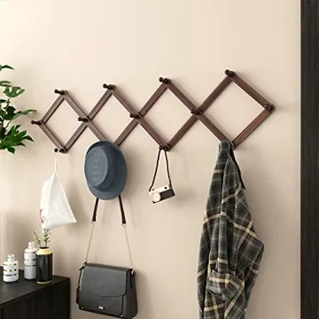 OROPY Wooden Accordion Coat Rack Hanger for Stylish Storage