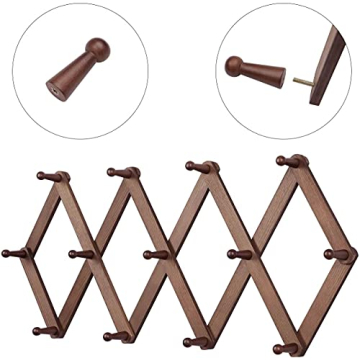 OROPY Wooden Accordion Coat Rack Hanger for Stylish Storage